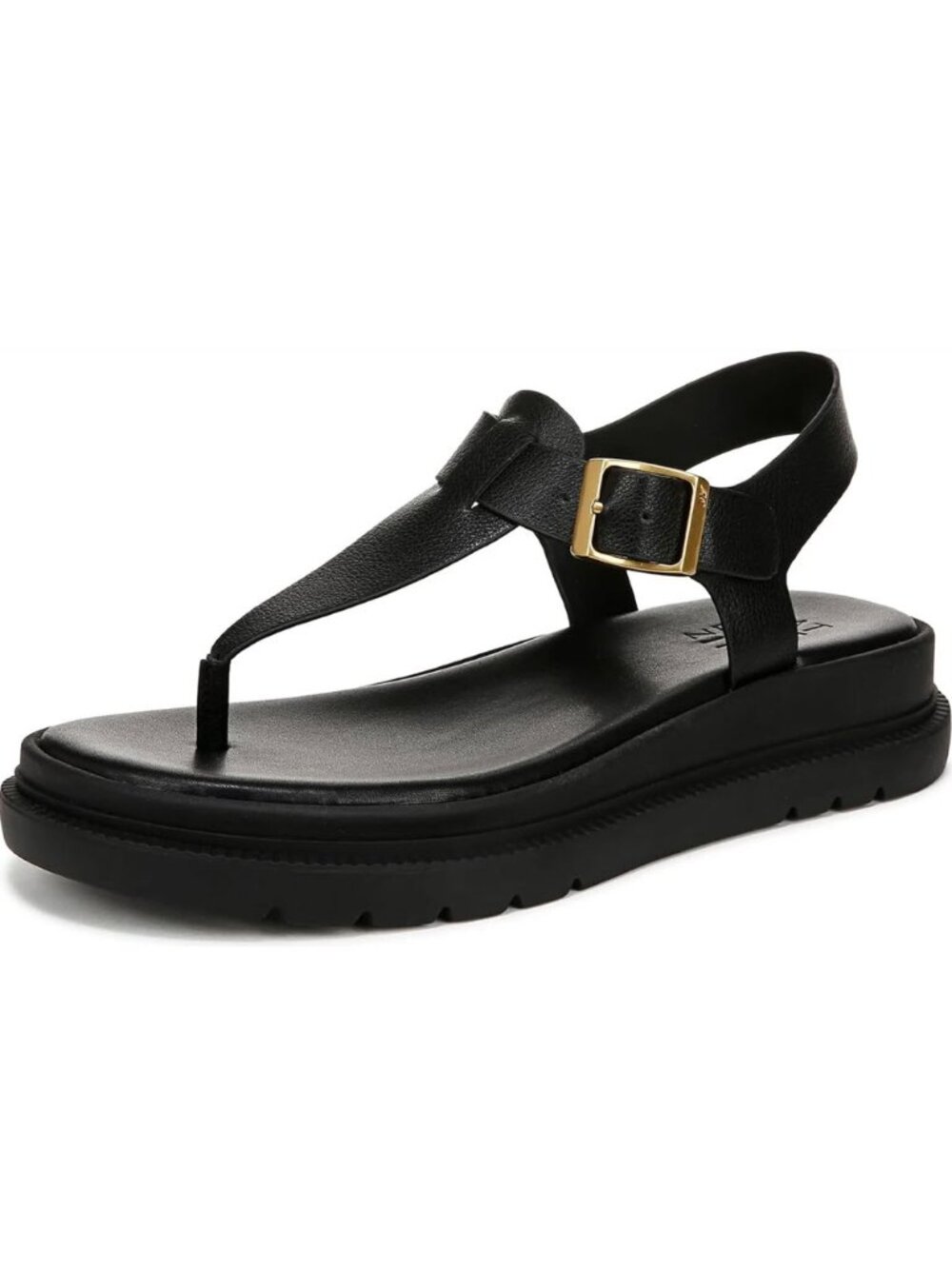 Naturalizer Alyssa Black T-Strap Thong Platform Sandals - Size 8 BRAND NEW